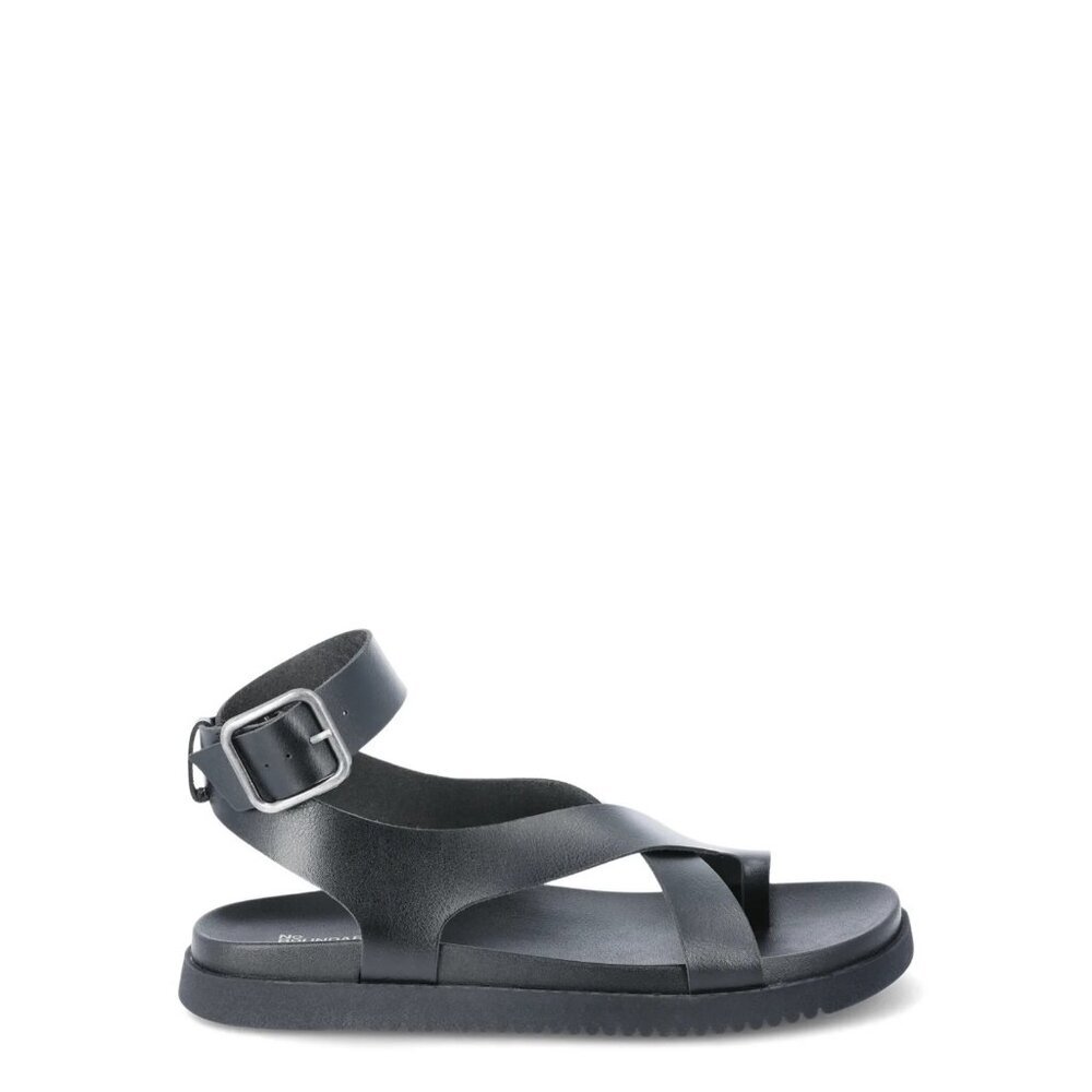 No Boundaries Women's X-Strap Toe Loop Sandals, Size 7, Black, Medium Width - Picture 3 of 5